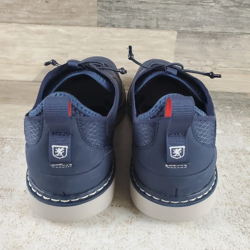 Stacy Adams Syncro Mens Oxford Shoes Sz 10.5 M Navy Leather Lace Up Plain Toe